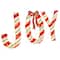Glitzhome® 70.75"L Lighted Christmas 2.5D Fabric Peppermint JOY Outdoor Decor Set